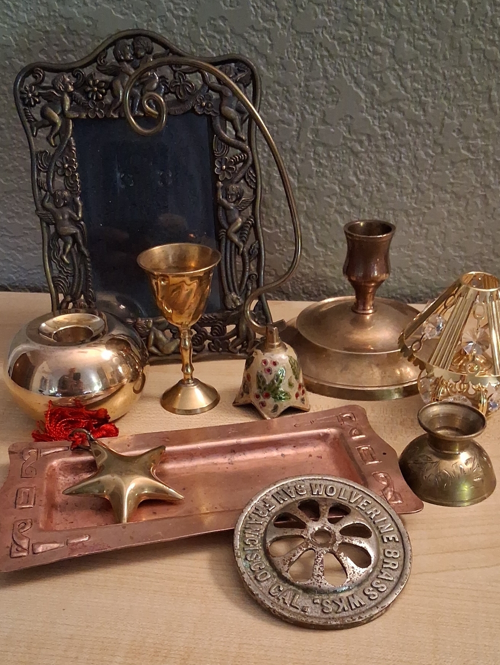 Brass & Copper Decorative Collectible Lot - Gold Tones  Please...no discounts.